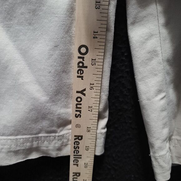 Izod Womens Cargo Capri Pants Khaki Size 8 Cotton Blend Cargo Stretch Button Zip - Picture 4 of 12